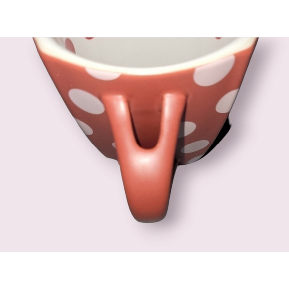 Disney Parks Minnie Mouse Coffee Mug Polka Dots Red White Pink - Picture 6 of 9